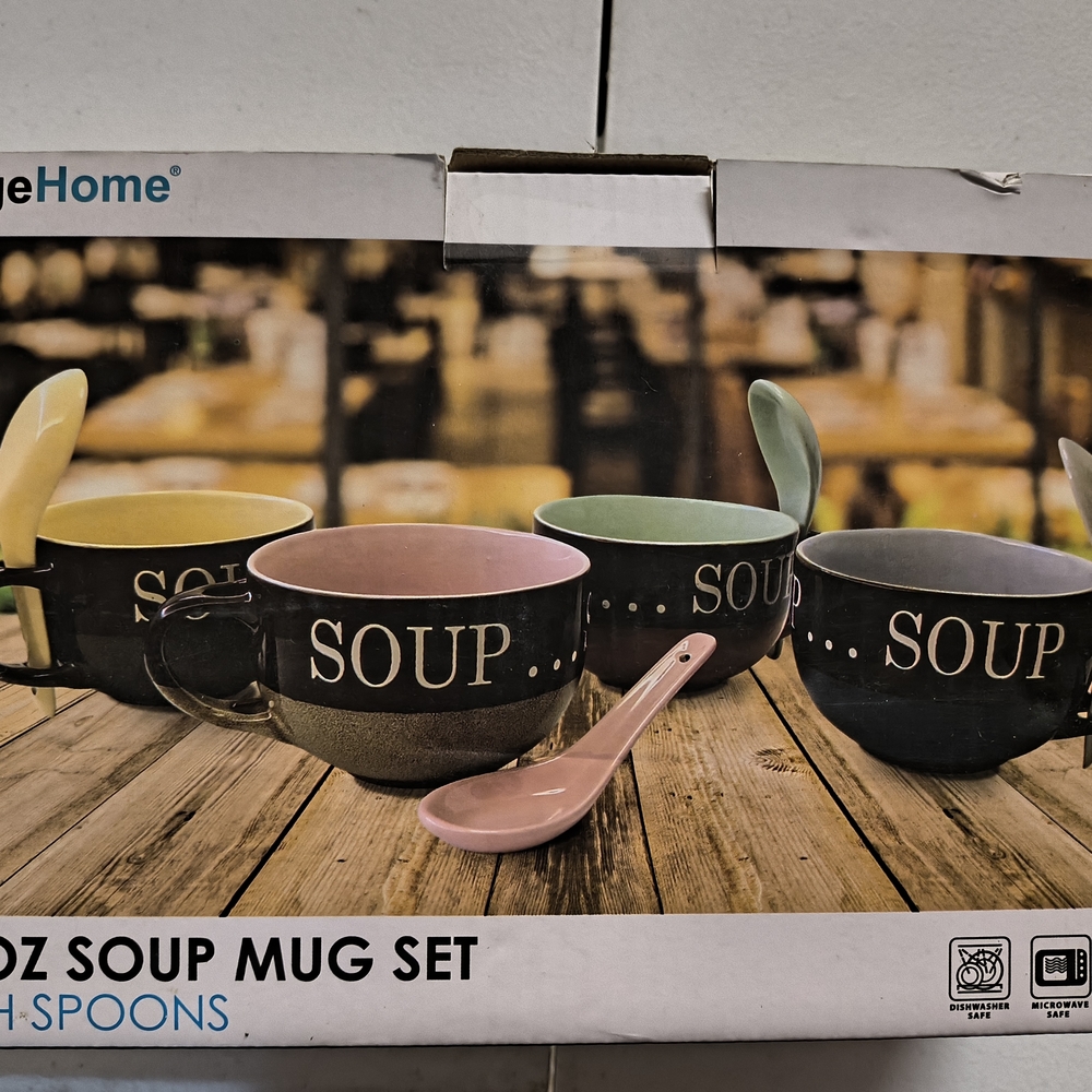 Home Soup Mug Set with Spoons